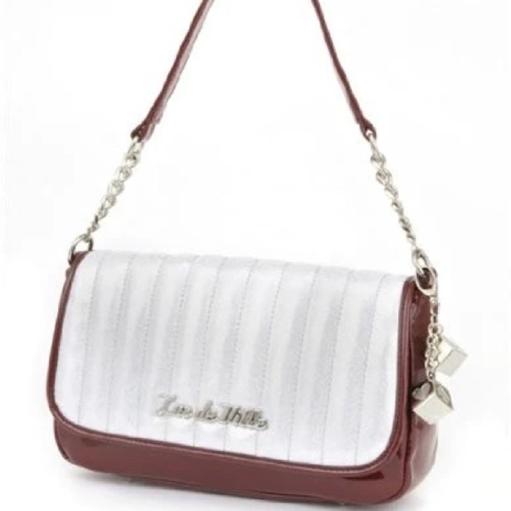 Lux de Ville Mini Gambler Tote Purse in Burgundy and White Sparkle Crossbody